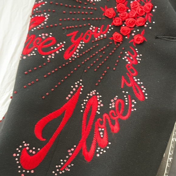 NWT BLACK/RED I LOVE YOU BLAZER - Picture 8 of 8